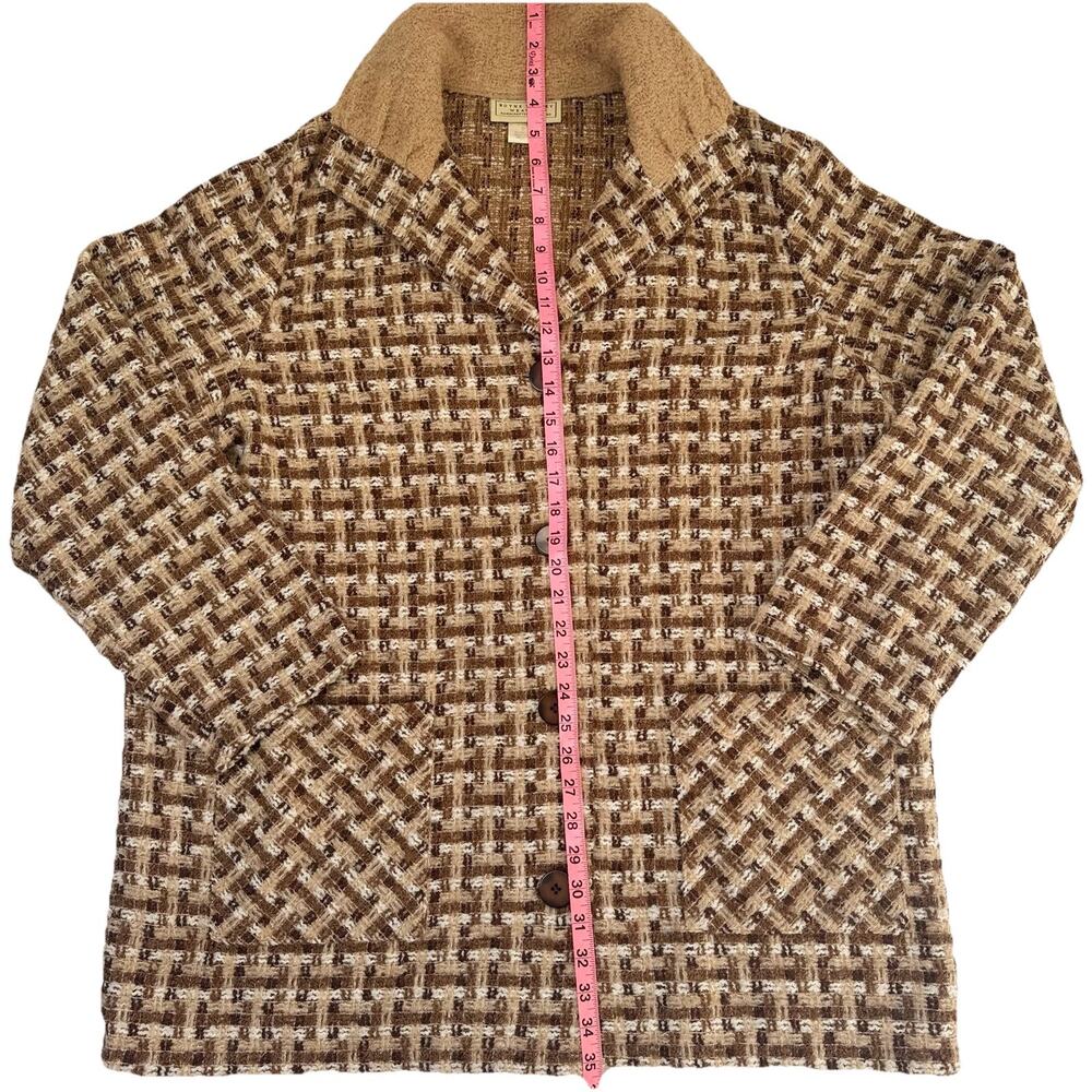 Vintage Boyne Valley Weavers Women's Wool‎ Blend Button Plaid Jacket Ireland XL - Picture 3 of 8